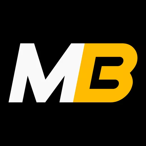 Логотип MB в бело-жёлтых цветах